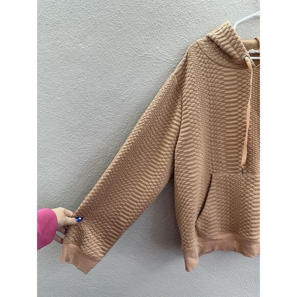 The Good American Womens Sweatshirt Size 5 (2XL) Quilted Snake Rose Gold Hooded - Picture 2 of 14